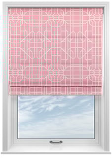 Bamboo Brights, Pink - Motorised Roman Blind